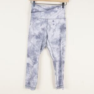 Lululemon Align Crop 21" Cross Waist Diamond Dye Stargaze Pitch Gray Leggings 6